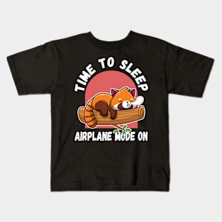 kawaii red panda time to sleep Kids T-Shirt